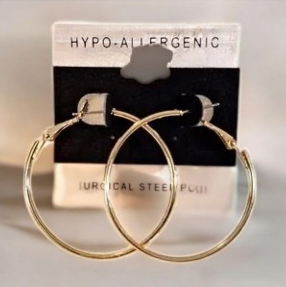3 for $15 Hypo-Allergenic Gold Tone Hoop Earrings